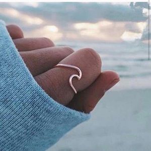 Rose Gold Wave Beach Ring Cute